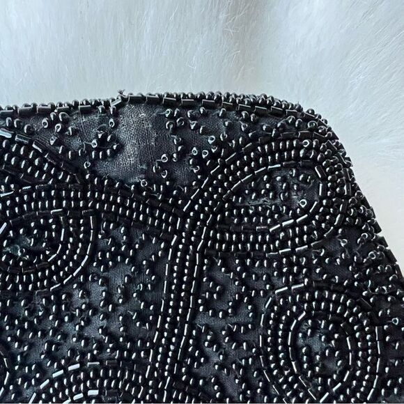VINTAGE WALBORG beaded black CLUTCH Hand Made in W Germany - Picture 14 of 16